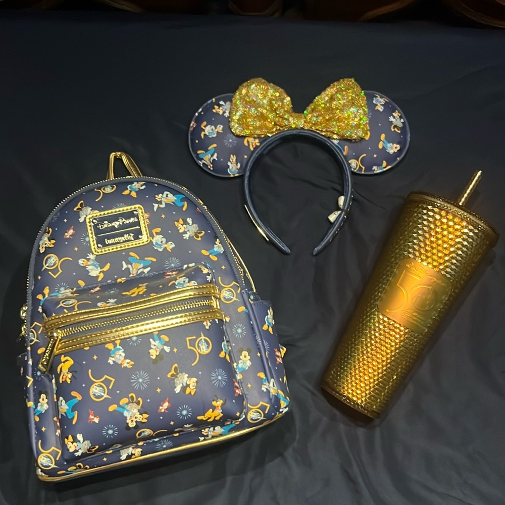 Disney Gold 50th Anniversary Starbucks Cup